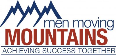 Men Moving Mountains Icon. Text Reads: "Achieving Success Together"