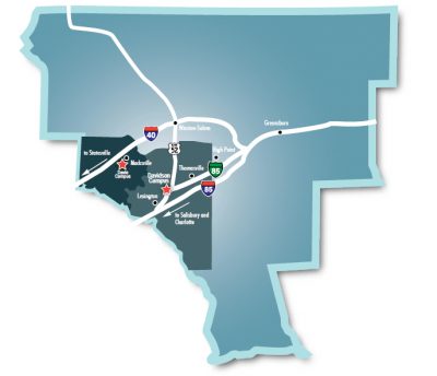 Map Showing Davidson & Davie Campus