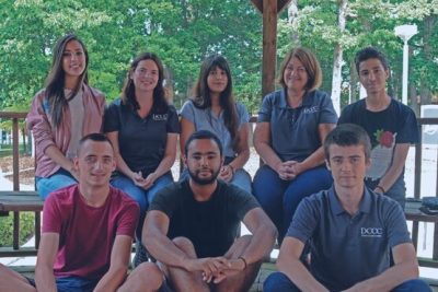 Group of Davidson-Davie Fulbright Scholars in Gazebo