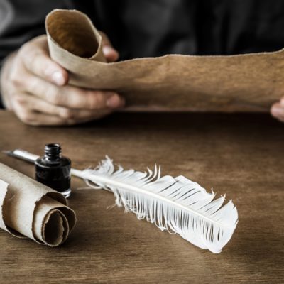 Quill & ink on desk