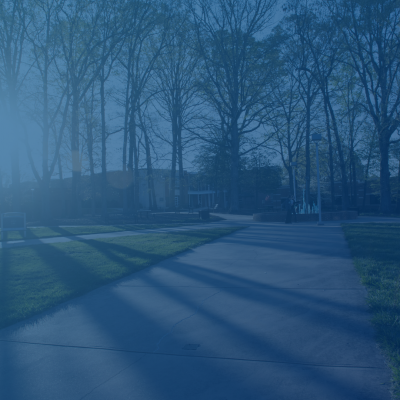 Davidson-Davie courtyard with blue filter