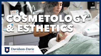 Text reads: "Cosmetology & Esthetics"