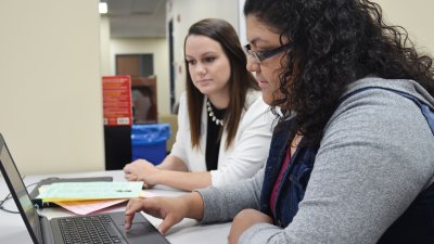 Career Counseling Helps Student using laptop
