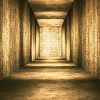 Interior of gold walled Egyptian tomb