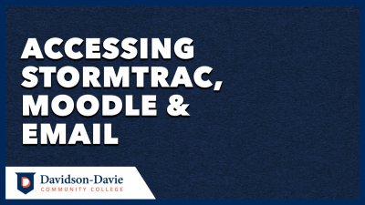 Text reads: "Accessing Stormtrac, Moodle & Email"