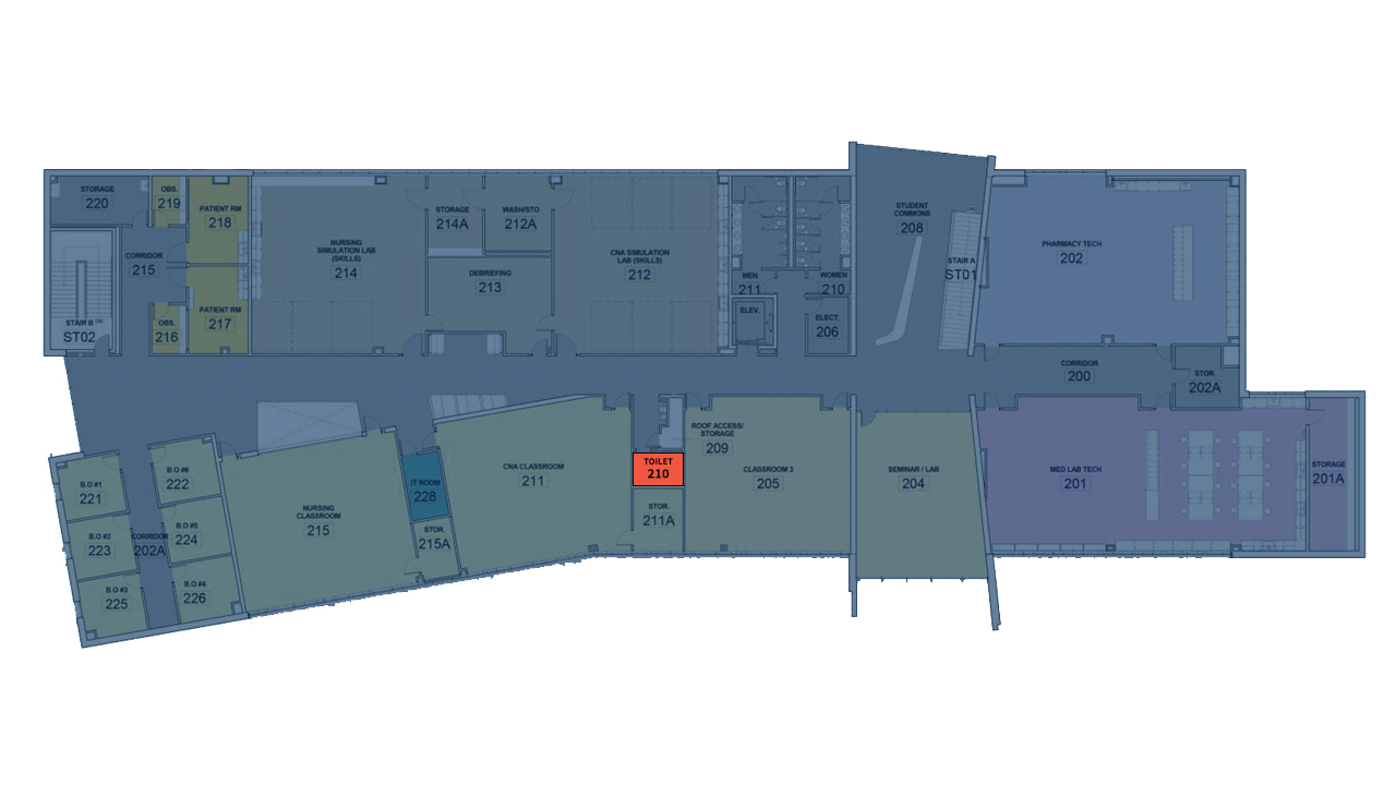 Diagram that show unisex restrooms in smith building