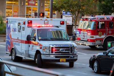 Ambulance parked in street