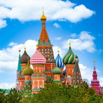 St. Basil's Cathedral ancient architecture on Red Square in Moscow City