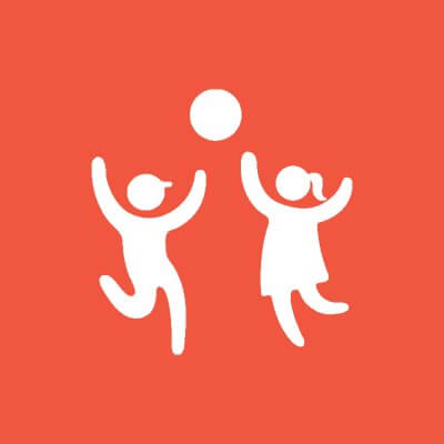 Icon of two children playing with ball.