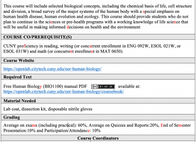 Example of including a hidden word puzzle in a syllabus that prompts students to email the funniest meme they can find