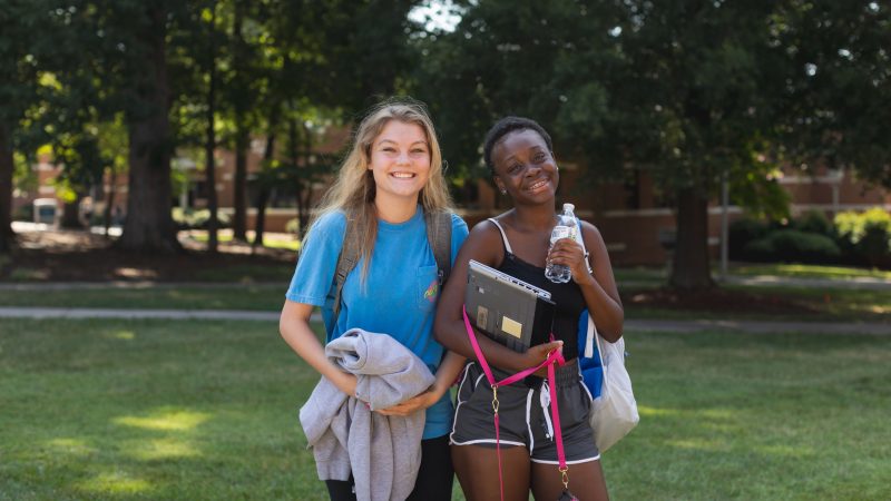 Students in Davidson-Davie Courtyard