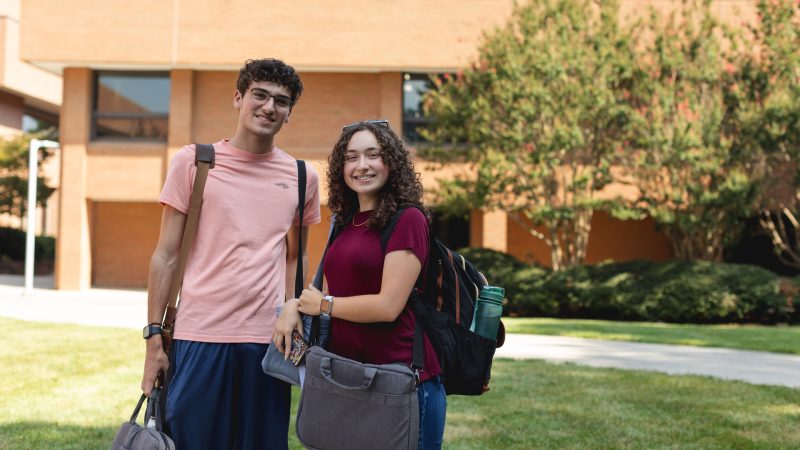 Students in Davidson-Davie Courtyard