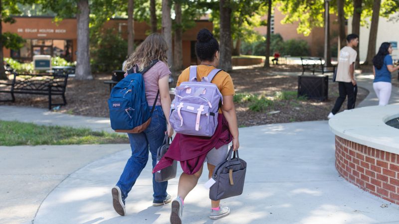 Students in Davidson-Davie Courtyard