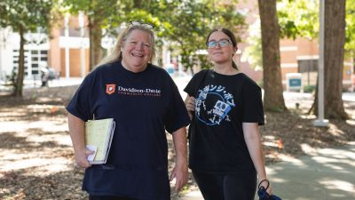 Students in Davidson-Davie Courtyard