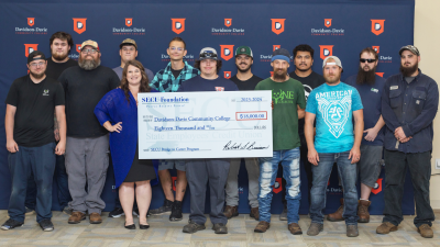 Students from Davidson-Davie were presented with scholarships from the SECU Foundation’s Bridge to Career program during a reception at the college Tuesday evening.
