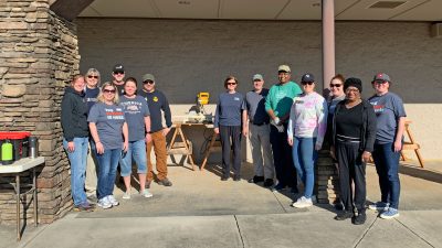 Volunteers who built window/door components for future Habitat House at Habitat for Humanity of Davie County