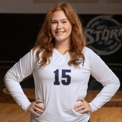 Storm Volleyball Player Wearing Number 15 White Jersey