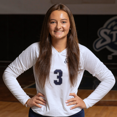 Storm Volleyball Player Wearing Number 3 White Jersey