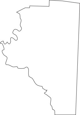 A outline of the shape of Davidson County, North Carolina