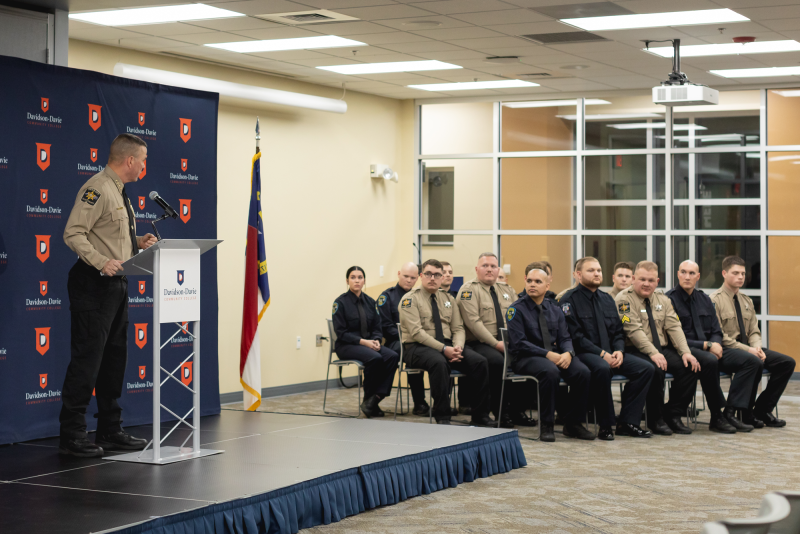 Davidson County Sheriff Richie Simmons delivered a memorable graduation address, telling the new law enforcement “rookies” to go out and make the world a better place through their service to the community.