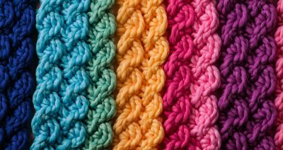 Multiple Colors Crochet textured backgrounds. Close-up Background. Closeup photo of crochet texture.
