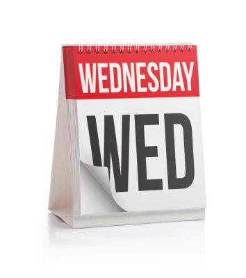 Calendar with Wednesday on top