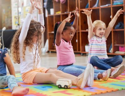 young girls dancing in preschool class