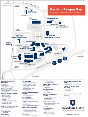Davidson-Davie Campus Map.