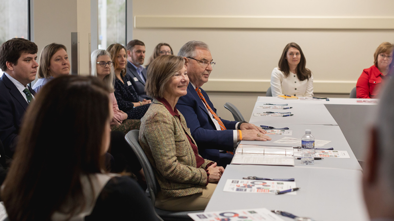 Lieutenant Governor Rachel Hunt and North Carolina Senator Jim Burgin lead Task Force meeting.