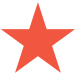 Red five-pointed star on a white background.